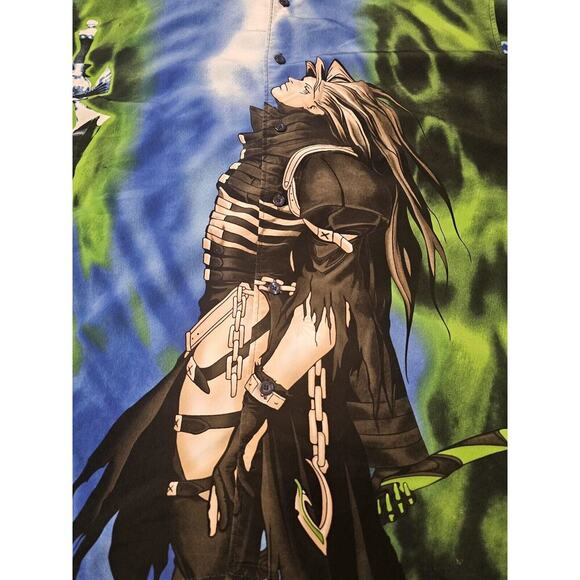 Vintage Anime Shirt Mens XL Samurai Showdown Asura DTEK Green Blue Black - Picture 2 of 9